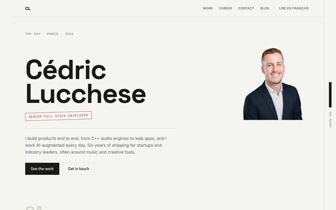 The home page at full width