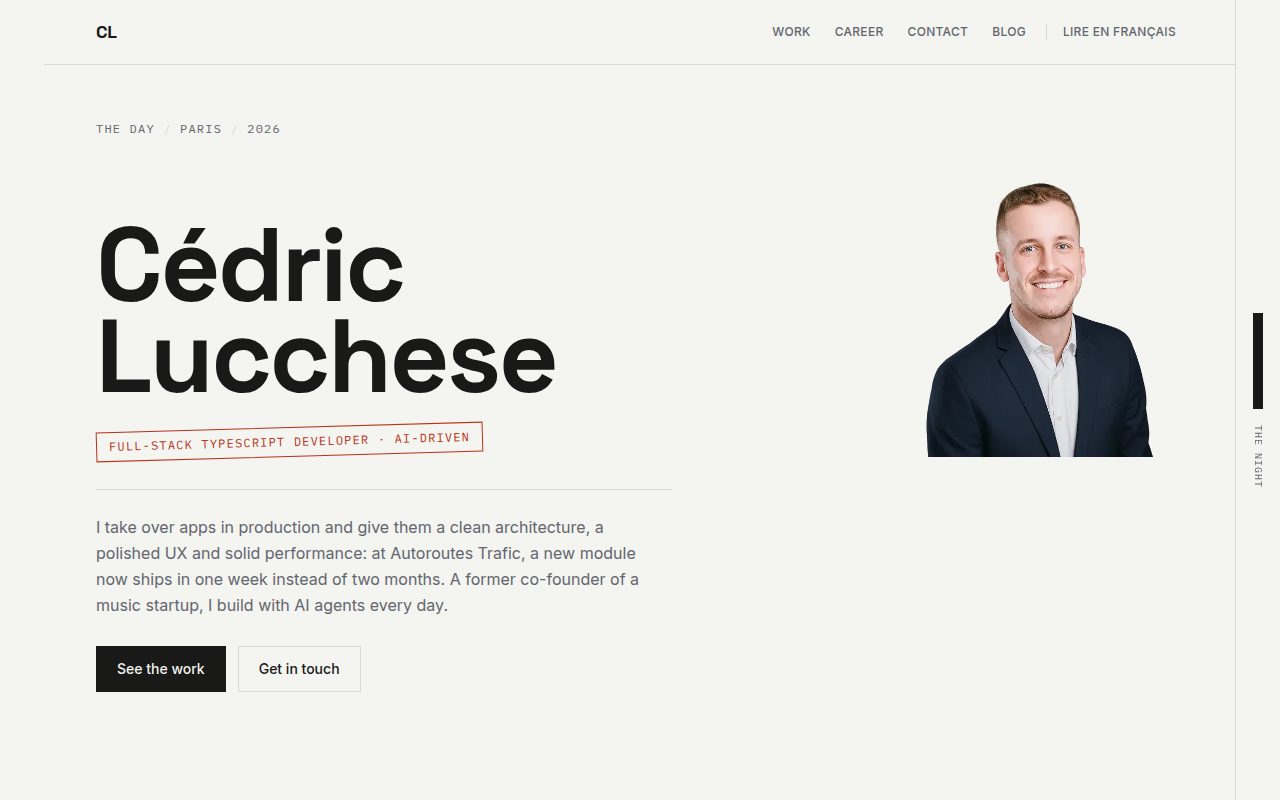 The home page, with the new headline and intro